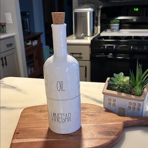 MUD PIE E2 Circa Ceramic Stackable Oil and Vinegar Ceramic Decanter Set -